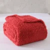 Shearling Blanket, Red, Full/Queen